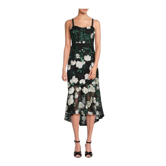 Sam Edelman dress floral embroidery high low midi size 4 - Picture 1 of 7
